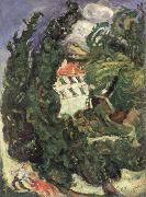 Chaim Soutine landscape with red donkey oil painting artist